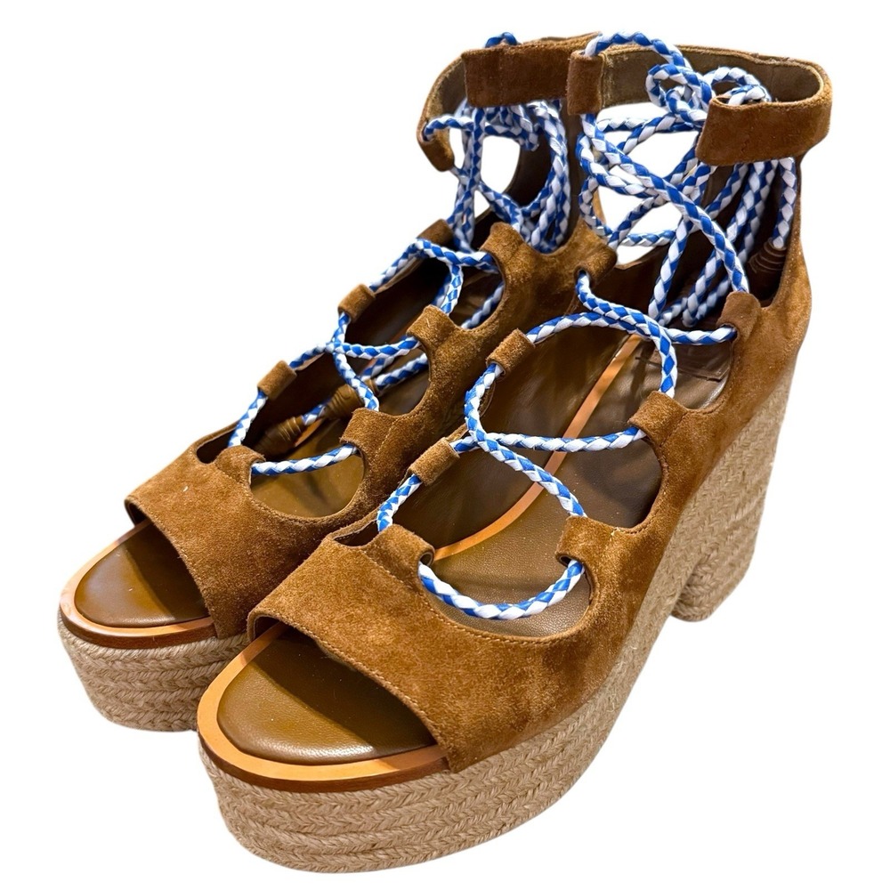 Tory Burch Brown Suede Platform Sandals - Picture 5 of 10